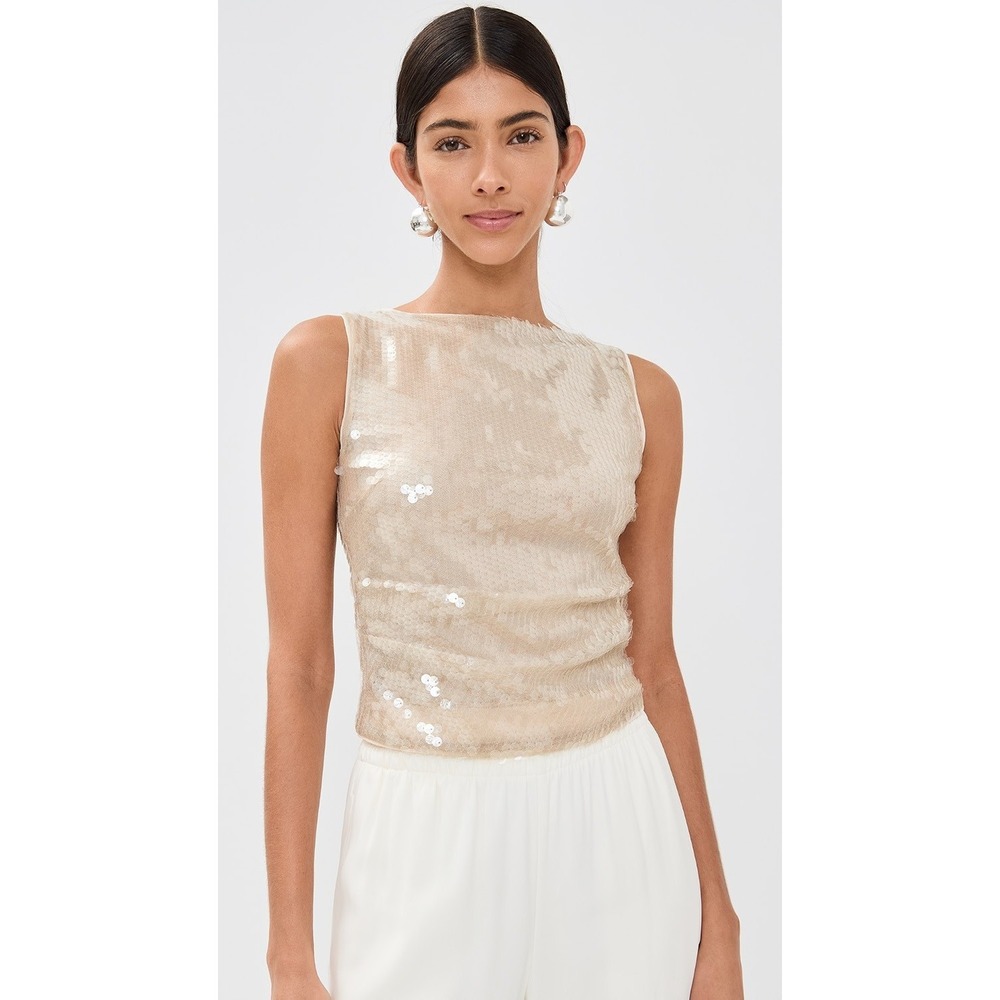 New NWT STAUD Top Moon Eton Sequin